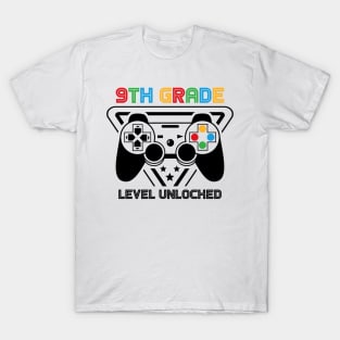 9th Grade Level Unlocked Video Gamer Back to School Boys T-Shirt